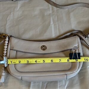 Genuine leather Womens Beige Crossbody Shoulder Bag - Elegant Neutral Style